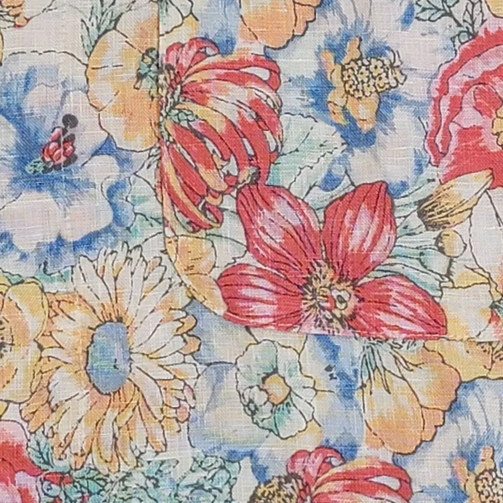 J.Crew Men's XL 100% Linen Floral Camp Shirt NWT Multicolor Button Front Summer